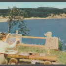 Artist Painting Owl's Head Fundy National Park Alma New Brunswick Canada Chrome Postcard 1397