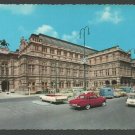ca 1960 Vienna Austria Opera House Cadillac Convertible VW Bus Chrome Postcard 1514