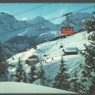 Murren Schilthorn Switzerland Ski Lodge Lift Grosshorn Breithorn Mountain Chrome Postcard 1520
