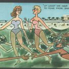 At Least We Have Nothing To Fear From Sharks 1957 Comic Postcard 600 At Least We Have Nothing To Fear From Sharks 1957 Comic Postcard 600