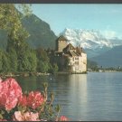 Lake Geneva Switzerland Chillon Castle Near Montreux Chrome Postcard 1529