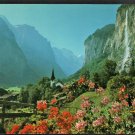 Lauterbrunnen Switzerland Staubbach Falls Church Village Swiss Alps Chrome Postcard 1530