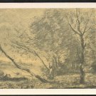 TREES ON THE SHORE OF A LAKE by J.B. Corot The Louvre Paris France Postcard 1536