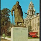 Winston Churchill Statue Parliament Square London England Double Deck Bus 1549
