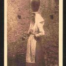Woman Carrying Water Jug On Her Head Taormina Sicily Italy Vintage Postcard 1568