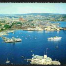 Oslo Norway Aerial View of Harbor & Town Kongen & Dronningen Restaurants Chrome Postcard 1589