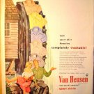 1949 Van Heusen Shirts Ad Barefoot Women Playing Mandolin for Man Water Wheel 1949 Van Heusen Shirts Ad Barefoot Women Playing Mandolin for Man Water Wheel
