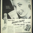 1949 Ad They're Here Dixie Cups For the Home In New Wall Holder