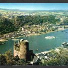 Excursion Boat Passing St. Goar Germany and Katz Castle Rhine River Postcard 1600