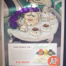 1949 Ad A&P 8 O'Clock Coffee Low Down On Freshness and Cannon Percale Sheets 1949 Ad A&P 8 O'Clock Coffee Low Down On Freshness and Cannon Percale Sheets