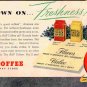 1949 Ad A&P 8 O'Clock Coffee Low Down On Freshness and Cannon Percale Sheets