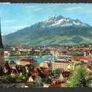 Splendid View of Lucerne Switzerland Collegial Church and Mount Pilatus Chrome Postcard 1605