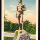 Massasoit Statue Plymouth MA Indian Friend of the Pilgrims 1916/1930 White Border Postcard 705
