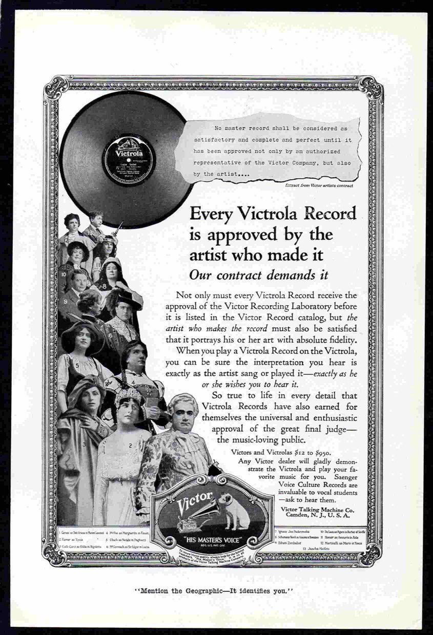 1919 Print Ad Rca Victor Victrola Records And Industrial Bonds Ad