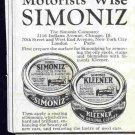 1923 Print Ad Simoniz Auto Wax My How Your Shines and New Skin for Chilblains