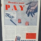 1931 Print Ad Prestone Eveready Anti-Freeze Gamblers Must Pay