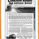1919 Print Ads Portland Cement Concrete Roads Lettuce Salad and Quaker Oats