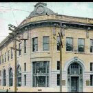 1910 Postcard National Shoe and Leather Bank Auburn Maine Flag Cancel 736