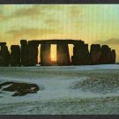 Winter Sunset Stonehenge Wiltshire UK England Salisbury Plain Chrome Postcard 1650
