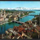 Zurich Switzerland The Alps and Lake Zurich Chrome Postcard 1653