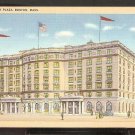 Ca 1930 Copley Plaza Hotel Boston MA Autos Pedestrians Traffic Cop Linen Postcard 755