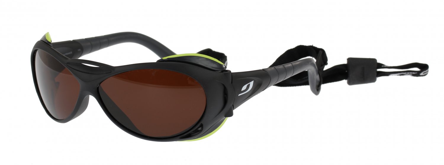 Julbo Explorer Large Size Sunglasses, Matt Black, Sideshields, Polarized Brown Category 4 Lenses