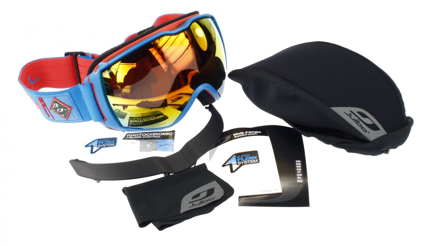 Julbo Aerospace Ski Goggle, Snow Tiger Photochromic AntiFog Double