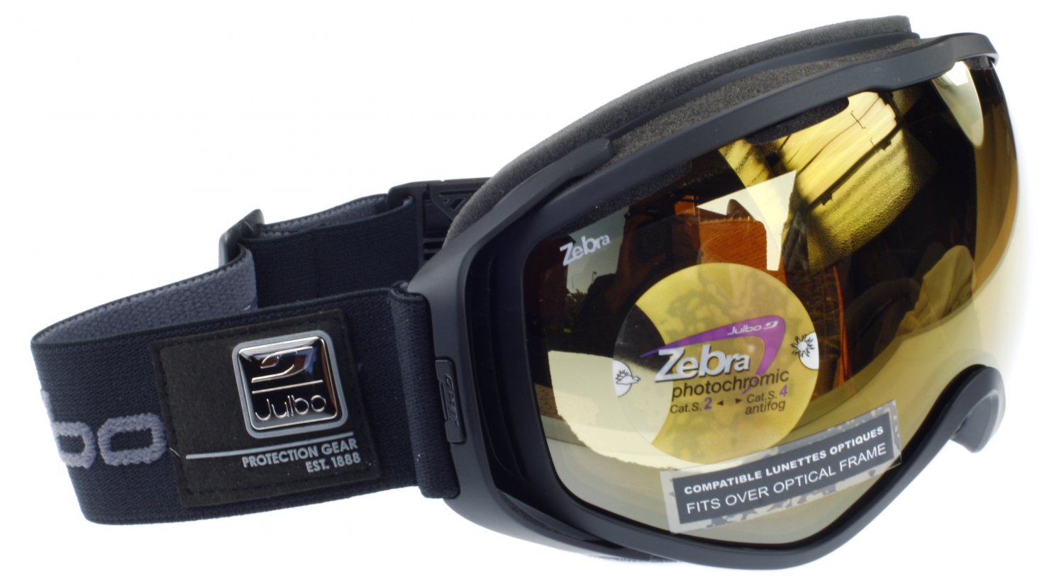 Julbo Titan Ski Goggle OTG Fits Over EyeGlasses Matt Black, Zebra