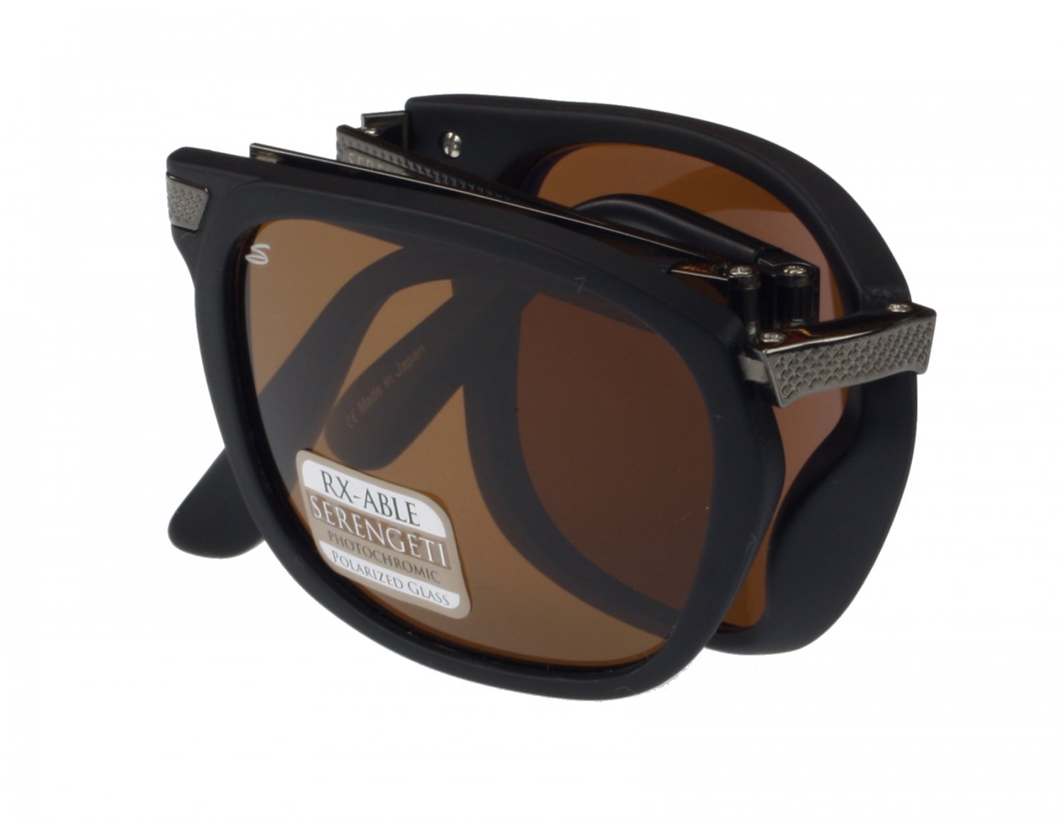 Serengeti Volare Folding Sunglasses, Matt Black, Brown Drivers