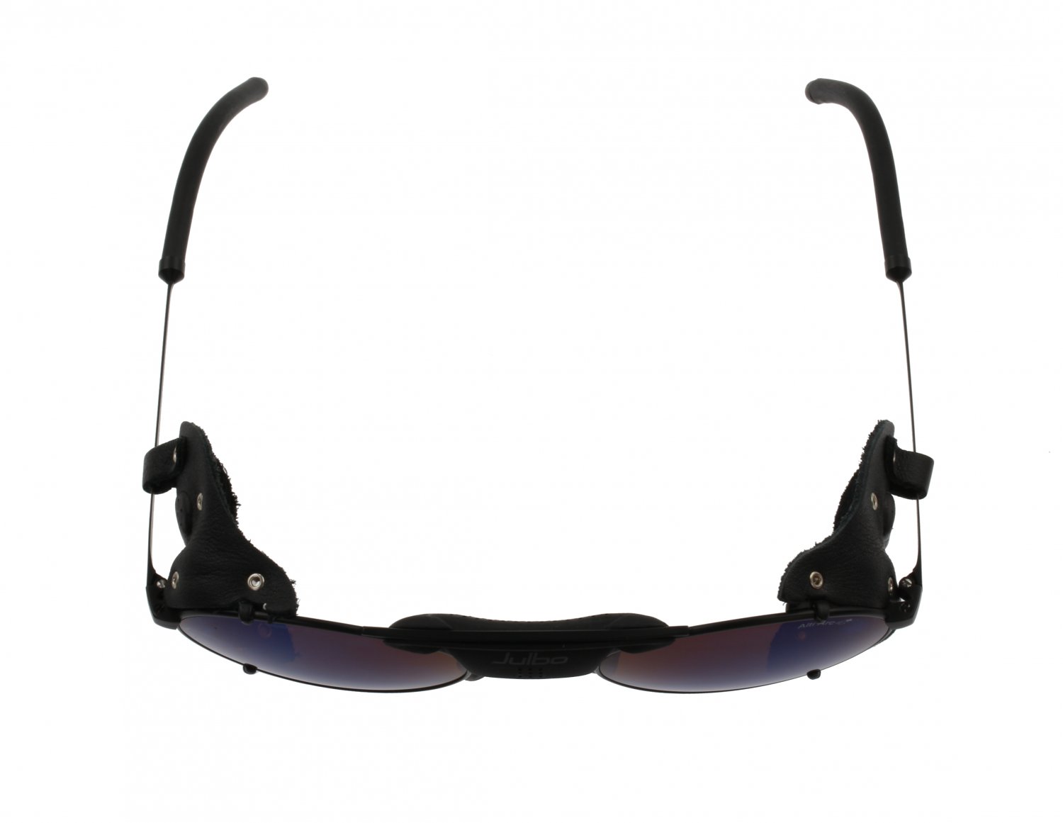 Julbo Micropore GT Sunglasses Black Frame, Black Leather Shields, Alti Arc 4+ Cat. 4 Glass Lenses