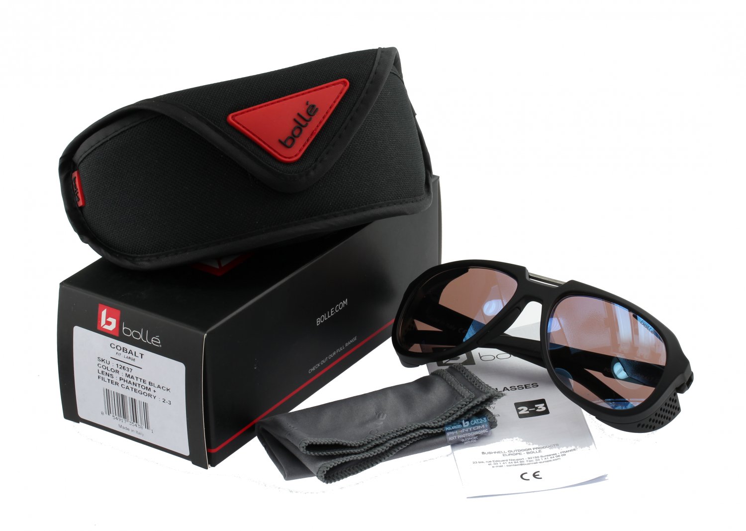 Bollé Cobalt Sunglasses, Detachable SideShields NXT Phantom+ Polarized