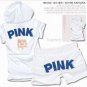 ''Pink'' Top and Shorts in White