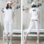 #813 White ''Pink'' Top & Capris