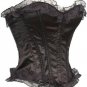 Sexy Lingerie Black Satin Lace Up Corset Top - Medium
