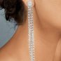 Long Three Strand Rhinestone Earrings