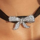 Rhinestone Bow Choker