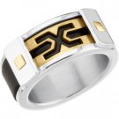 Mens Stainless Steel / Rubber / 18k Yellow Gold Plating Fashionable Ring
