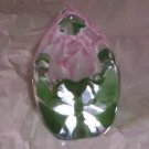 Maleras Lead Crystal Paperweight with Pink Rose