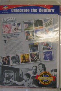 1950s Family, Fun, Suburbia, and Nuclear Threats stamps MIP