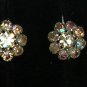 Aurora Borealis Rhinestone Screw on Earrings
