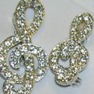 Clear Rhinestone Scatter Pins Set of 2 G Clefts