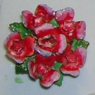 Vintage Red Floral Bouquet Scatter Pin