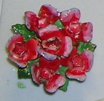 Vintage Red Floral Bouquet Scatter Pin