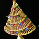 JJ Christmas Tree Rhinestone  Brooch / Pin