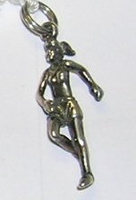 Female Runner or Jogger Sterling Charm