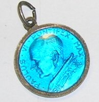 Vintage Religious Fine Enameled Medal of Pope Paul VI
