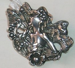 Sterling Art Nouveau Fairy Brooch / Pin