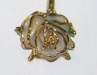 Vintage Hat Ornament or Stickpin Rose with Gold Accents