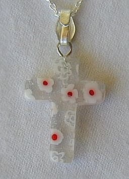 Morano cross-WHITE RED FLOWERS