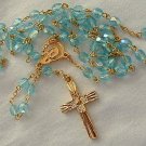 Aqua golden Rosary